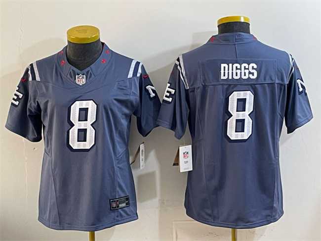 Womens New England Patriots #8 Stefon Diggs 2025 Rivalries Stitched Jersey