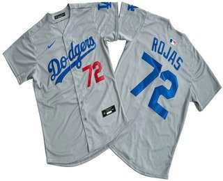 Mens Los Angeles Dodgers #72 Miguel Rojas Grey Limited Stitched Jersey