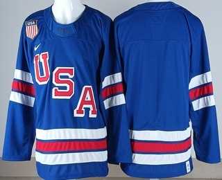 Mens USA Blank Blue 2026 Olympics Authentic Jersey
