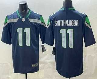 Mens Seattle Seahawks #11 Jaxon Smith Njigba Limited Navy Vapor Stitched Jersey->->