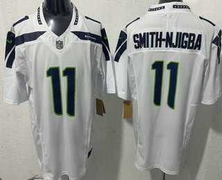 Mens Seattle Seahawks #11 Jaxon Smith Njigba Limited White FUSE Vapor Stitched Jersey->->