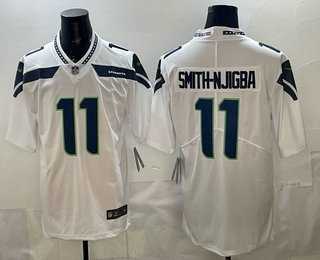 Mens Seattle Seahawks #11 Jaxon Smith Njigba Limited White Vapor Stitched Jersey->->
