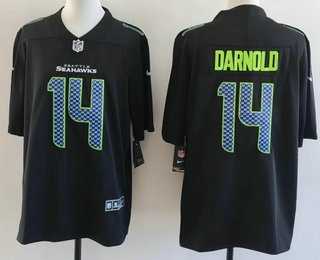 Mens Seattle Seahawks #14 Sam Darnold Limited Black Fashion Vapor Stitched Jersey->->