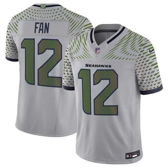 Mens Seattle Seahawks #12 Fan Gray 2025 F.U.S.E. Rivalries Vapor Untouchable Limited Stitched Jersey Dzhi