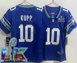 Womens Seattle Seahawks #10 Cooper Kupp Limited Royal Super Bowl LX Vapor Vapor Jersey