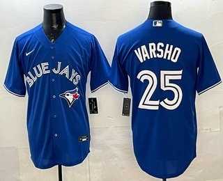 Mens Toronto Blue Jays #25 Daulton Varsho Blue Cool Base Jersey