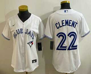 Womens Toronto Blue Jays #22 Ernie Clement White Cool Base Jersey