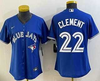 Womens Toronto Blue Jays #22 Ernie Clement Blue Cool Base Jersey