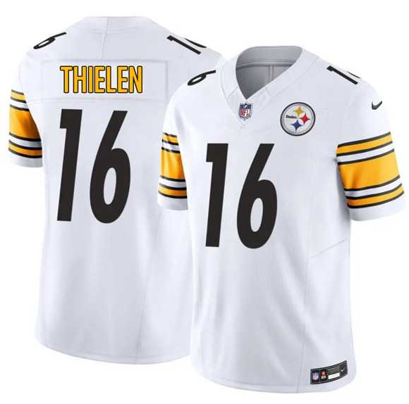 Mens Pittsburgh Steelers #16 Adam Thielen White 2025 F.U.S.E. Vapor Limited Stitched Jersey Dzhi