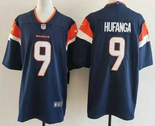 Mens Denver Broncos #9 Talanoa Hufanga Limited Navy Vapor Jersey
