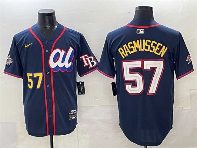 Mens American League #57 Drew Rasmussen Navy 2025 All-Star Edition Limited Stitched Jersey->2025 mlb all-star->MLB Jersey