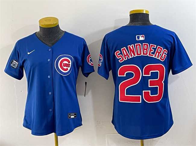 Youth Chicago Cubs #23 Ryne Sandberg Royal Ryne Sandberg Tribute Vapor Limited V2 Stitched Jersey