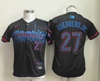 Youth Toronto Blue Jays #27 Vladimir Guerrero Jr Black City Limited Jersey