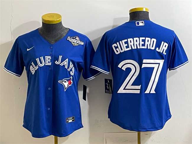 Womens Toronto Blue Jays #27 Vladimir Guerrero Jr. Royal 2025 World Series Cool Base Stitched Jersey(Run Small)
