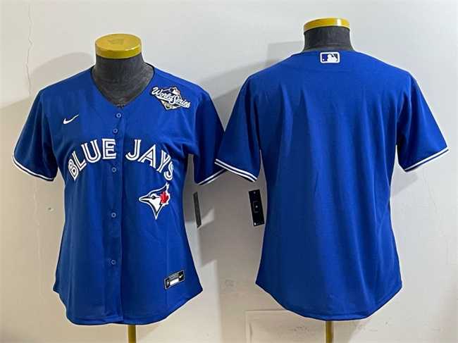 Womens Toronto Blue Jays Blank Royal 2025 World Series Cool Base Stitched Jersey(Run Small)