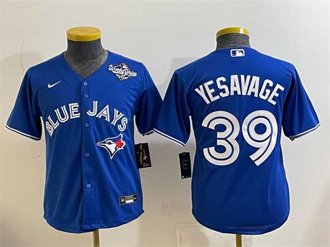 Youth Toronto Blue Jays #39 Trey Yesavage Royal 2025 World Series Cool Base Stitched Jersey