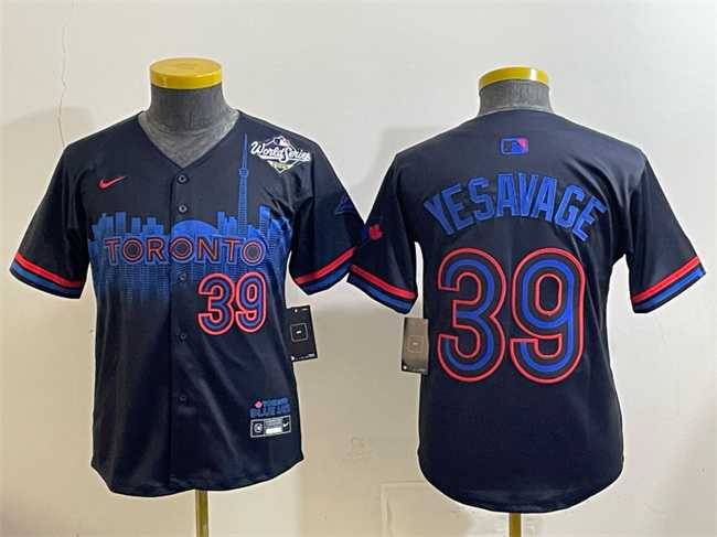 Youth Toronto Blue Jays #39 Trey Yesavage Navy 2025 World Series City Connect Limited Stitched Jersey