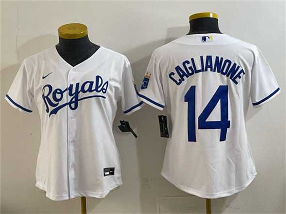 Youth Kansas City Royals #14 Jac Caglianone White Cool Base Stitched Jersey