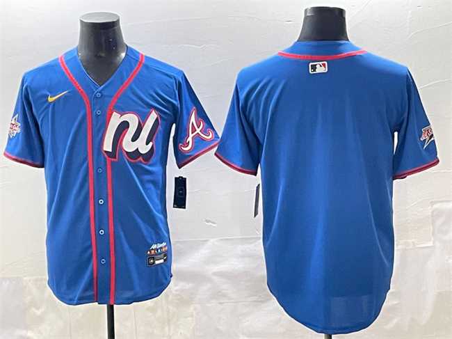 Mens National League Atlanta Braves Blank Blue 2025 All-Star Edition Limited Stitched Baseball Jersey