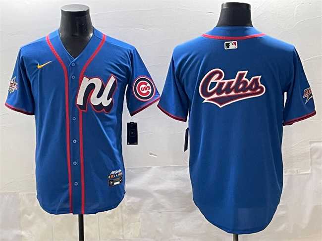 Mens National League Chicago Cubs Team Big Logo Blue 2025 All-Star Edition Limited Stitched Baseball Jersey