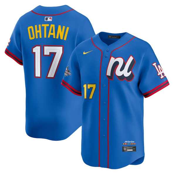 Mens National League #17 Shohei Ohtani Blue 2025 All-Star Edition Limited Stitched Baseball Jersey