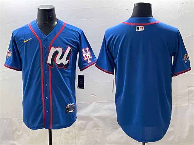 Mens National League New York Mets Blank Blue 2025 All-Star Edition Limited Stitched Baseball Jersey