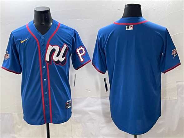 Mens National League Pittsburgh Pirates Blank Blue 2025 All-Star Edition Limited Stitched Baseball Jersey