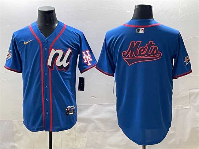 Mens National League New York Mets Team Big Logo Blue 2025 All-Star Edition Limited Stitched Baseball Jersey