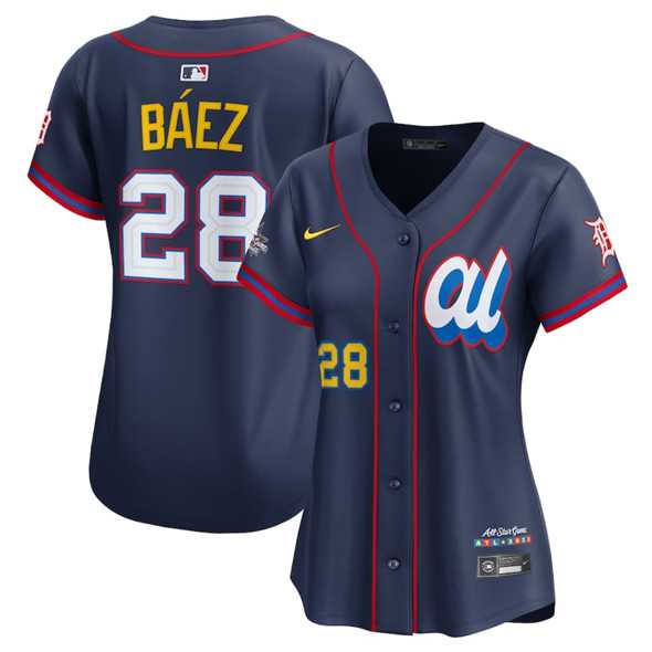 Womens American League #28 Javier Baez Navy 2025 All-Star Edition Limited Stitched Baseball Jersey(Run Small)