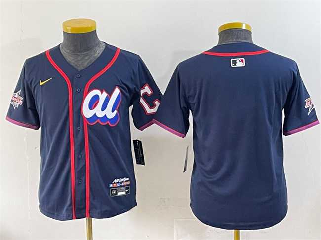 Womens American League Cleveland Guardians Blank Navy 2025 All-Star Edition Limited Stitched Baseball Jersey(Run Small)