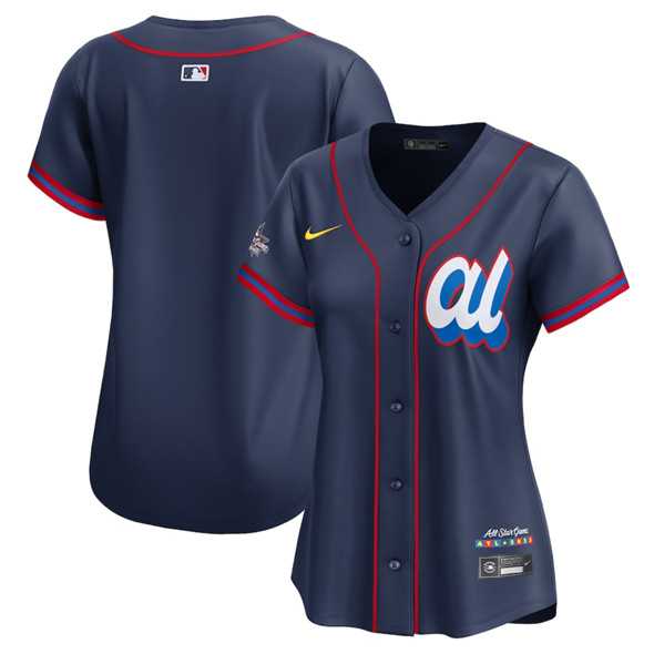 Womens American League Blank Navy 2025 All-Star Edition Limited Stitched Baseball Jersey(Run Small)