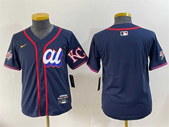 Womens American League Kansas City Royals Blank Navy 2025 All-Star Edition Limited Stitched Baseball Jersey(Run Small)