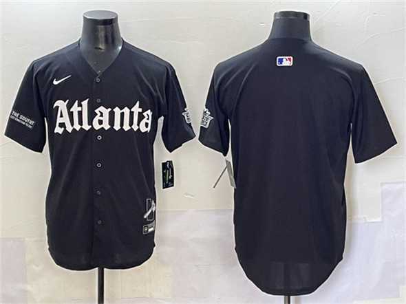 Mens Atlanta Braves Blank Black Gothic South x Outkast Edition Vapor Limited Stitched Baseball Jersey