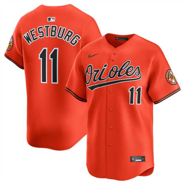Mens Baltimore Orioles #11 Jordan Westburg Orange 2025 2nd Alternate Limited Cool Base Stitched Baseball Jersey Dzhi