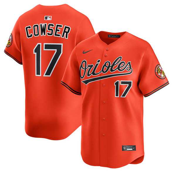 Mens Baltimore Orioles #17 Colton Cowser Orange 2025 2nd Alternate Limited Stitched Baseball Jersey Dzhi