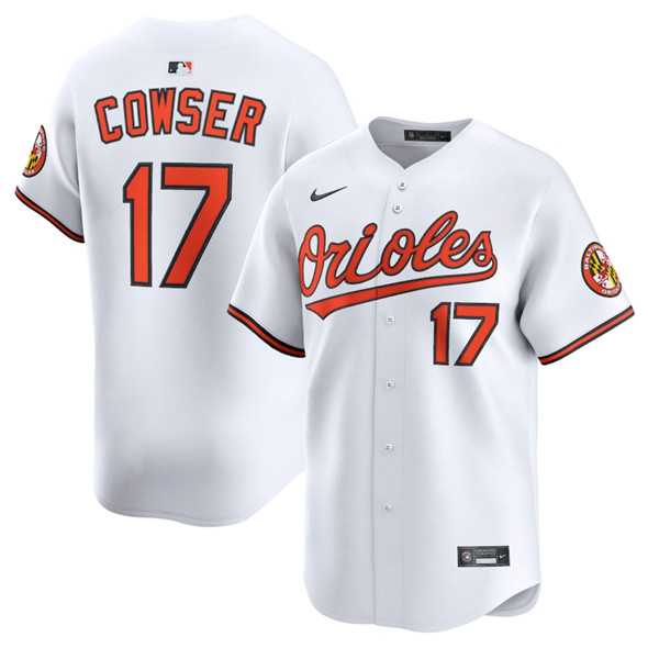 Mens Baltimore Orioles #17 Colton Cowser White 2025 Home Limited Stitched Baseball Jersey Dzhi