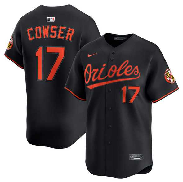 Mens Baltimore Orioles #17 Colton Cowser Black 2025 Alternate Limited Stitched Baseball Jersey Dzhi