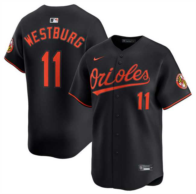 Mens Baltimore Orioles #11 Jordan Westburg Black 2025 Alternate Limited Cool Base Stitched Baseball Jersey Dzhi