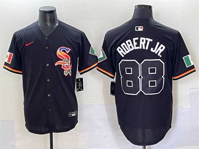 Mens Chicago White Sox #88 Luis Robert Jr. Black Mexico Limited Stitched Baseball Jersey