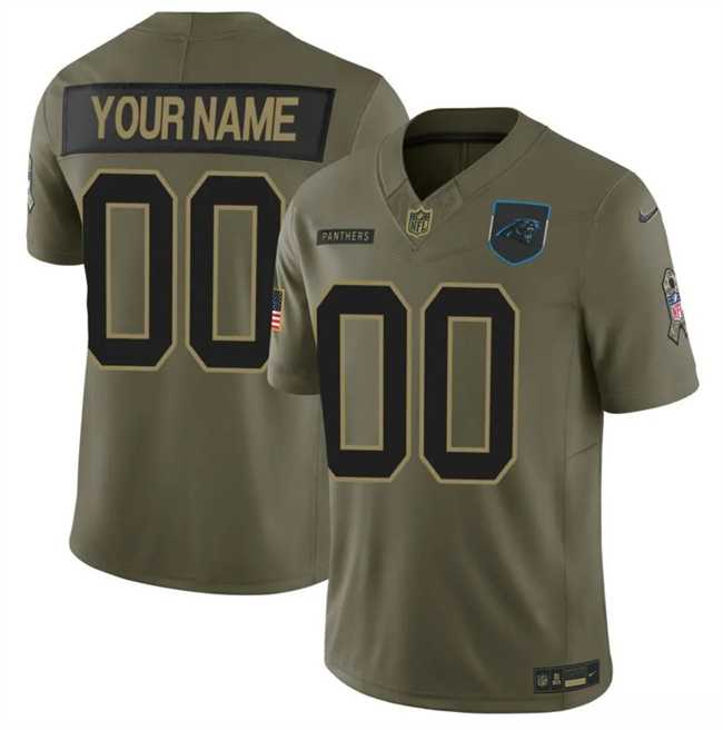 Mens Carolina Panthers Active Player Custom Olive 2025 F.U.S.E. Salute to Service Limited Stitched Football Jersey