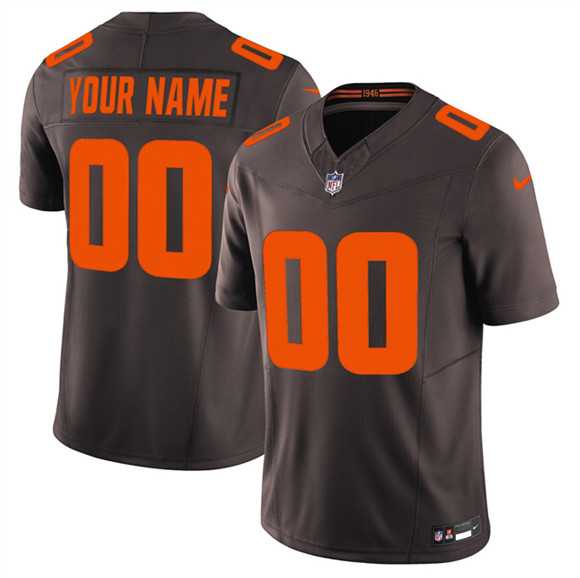 Mens Cleveland Browns Active Player Custom Brown 2025 F.U.S.E. Alpha Dawg Limited Football Stitched Jersey