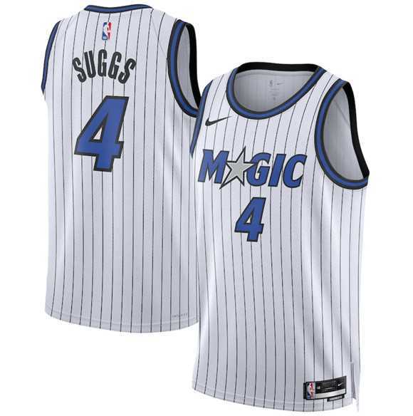 Mens Orlando Magic #4 Jalen Suggs White 2025 Association Edition Stitched Jersey Dzhi