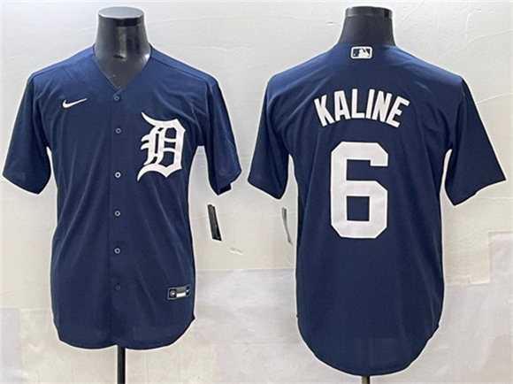 Mens Detroit Tigers #6 Al Kaline Navy Cool Base Stitched Baseball Jersey