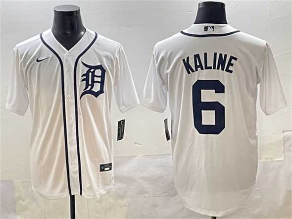 Mens Detroit Tigers #6 Al Kaline White Cool Base Stitched Baseball Jersey