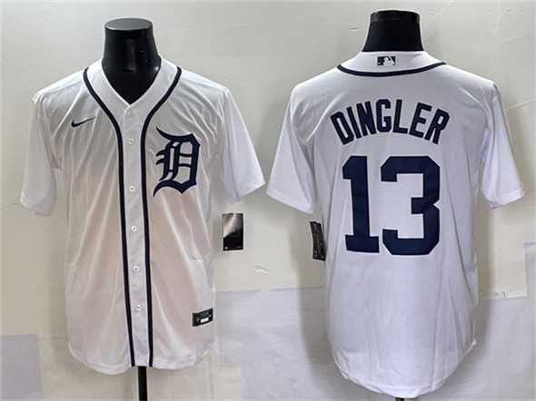 Mens Detroit Tigers #13 Dillon Dingler Cool Base Stitched Baseball Jersey