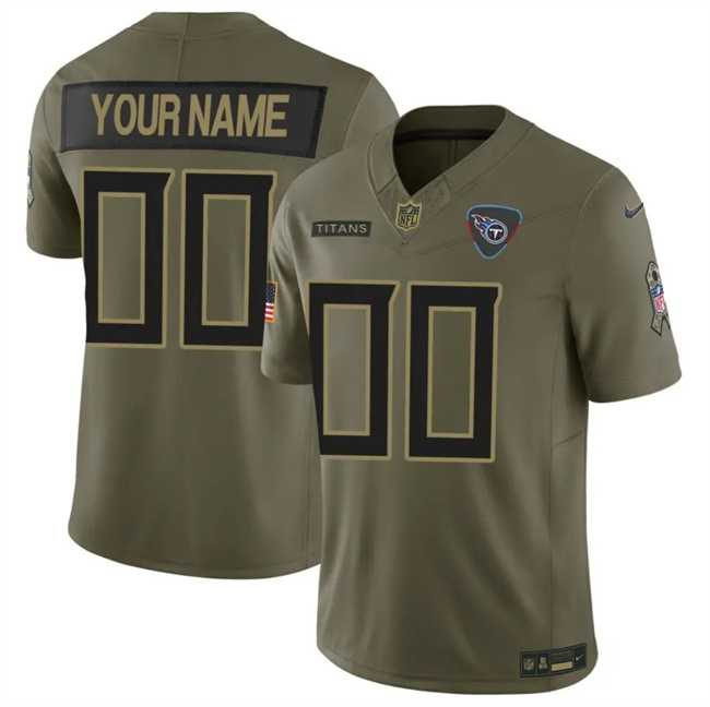 Mens Tennessee Titans Active Player Custom Olive 2025 F.U.S.E. Salute to Service Limited Stitched Football Jersey