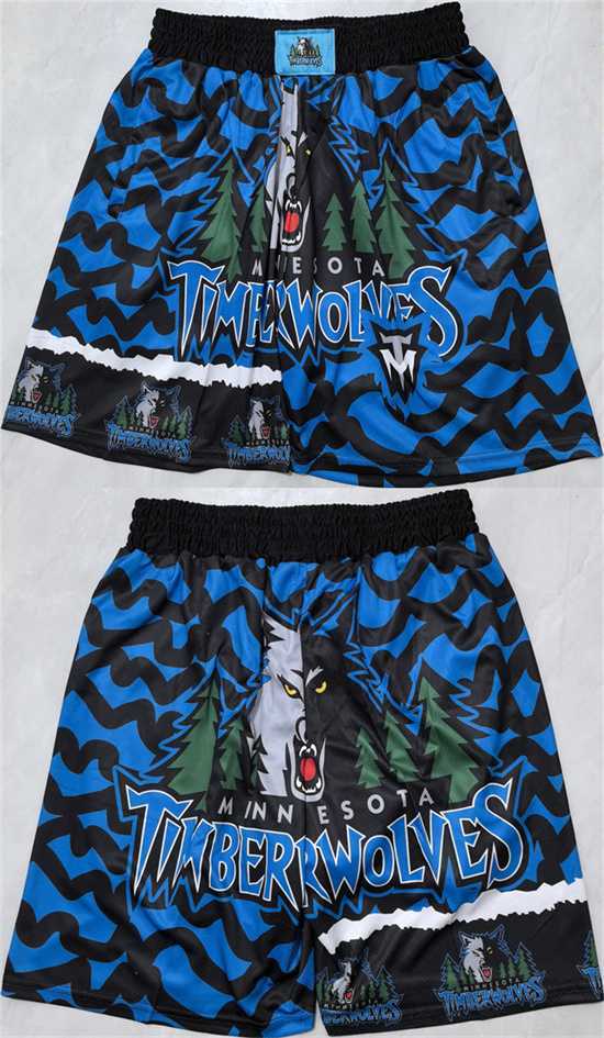 Mens Minnesota Timberwolves Black 2025 Shorts (Run Small)