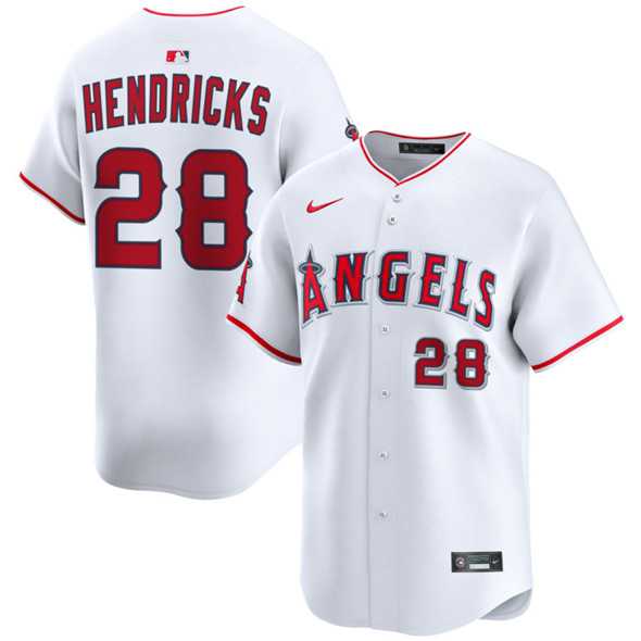 Mens Los Angeles Angels #28 Kyle Hendricks White 2024 Home Limited Stitched Baseball Jersey Dzhi