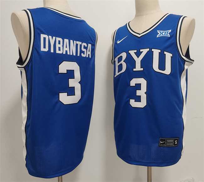 Mens Duke Blue Devils #3 AJ Dybantsa Blue Stitched Basketball Jersey