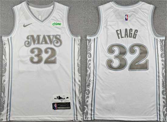 Mens Dallas Mavericks #32 Cooper Flagg White 2025 City Edition Stitched Basketball Jersey